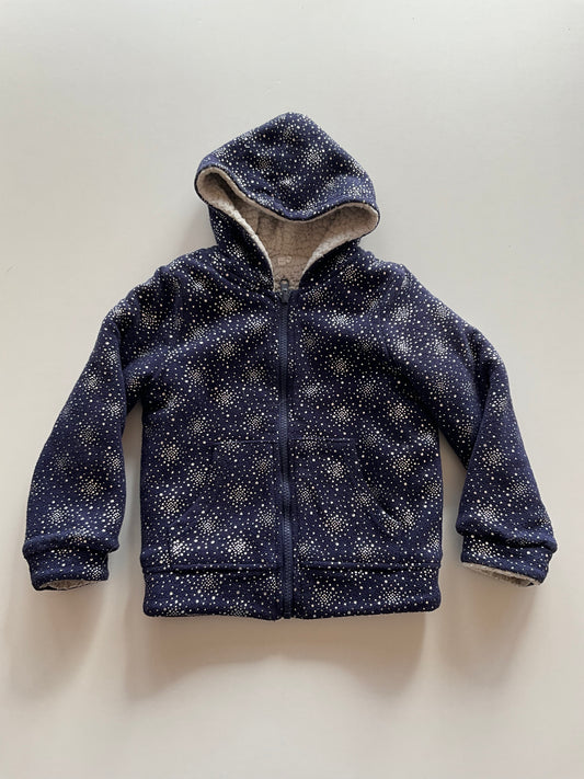 Thick Navy & Silver Starbursts Zip Up Hoodie