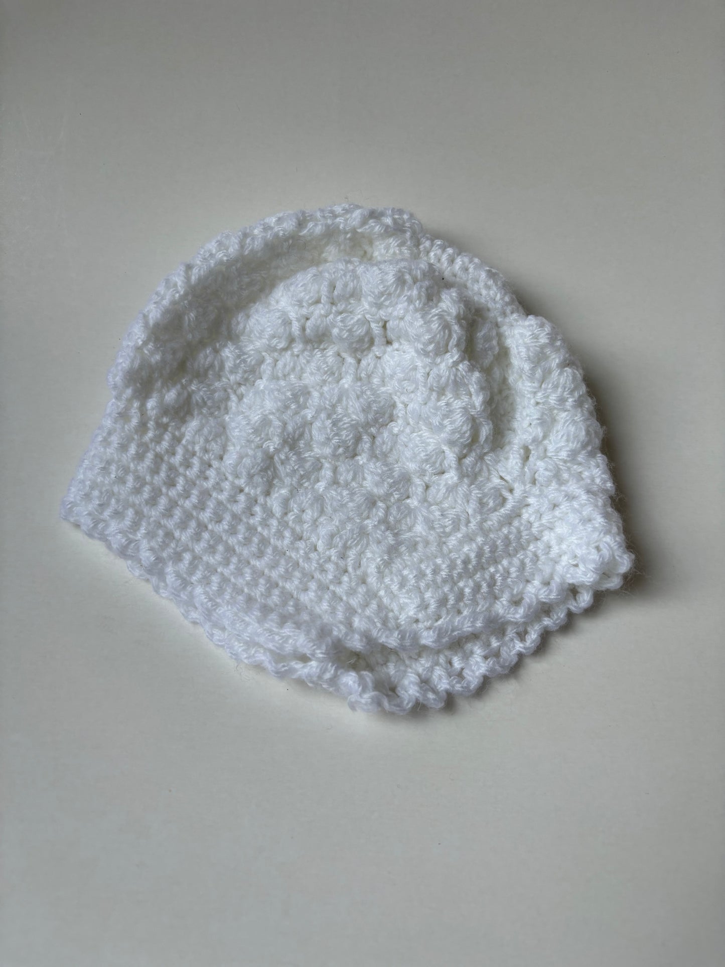 White Crocheted Bonnet