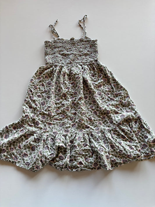 Green & Rose Tiered Dress