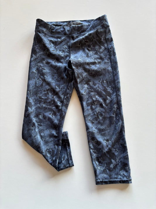 Blue Patterned Athletic Crops