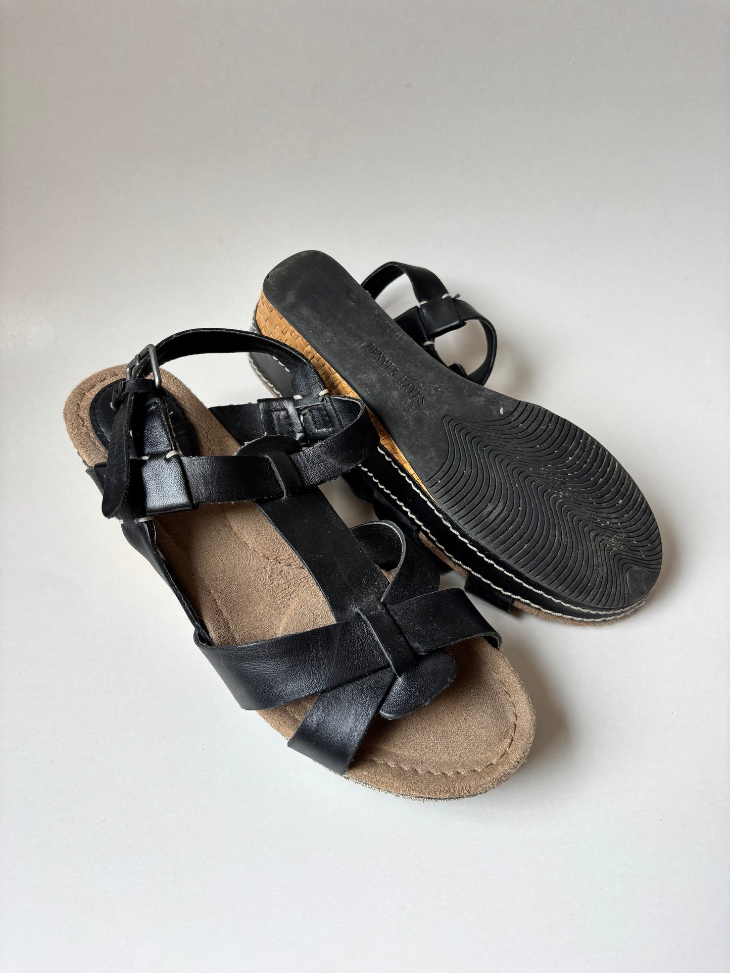 Black Platform Wedge Sandals
