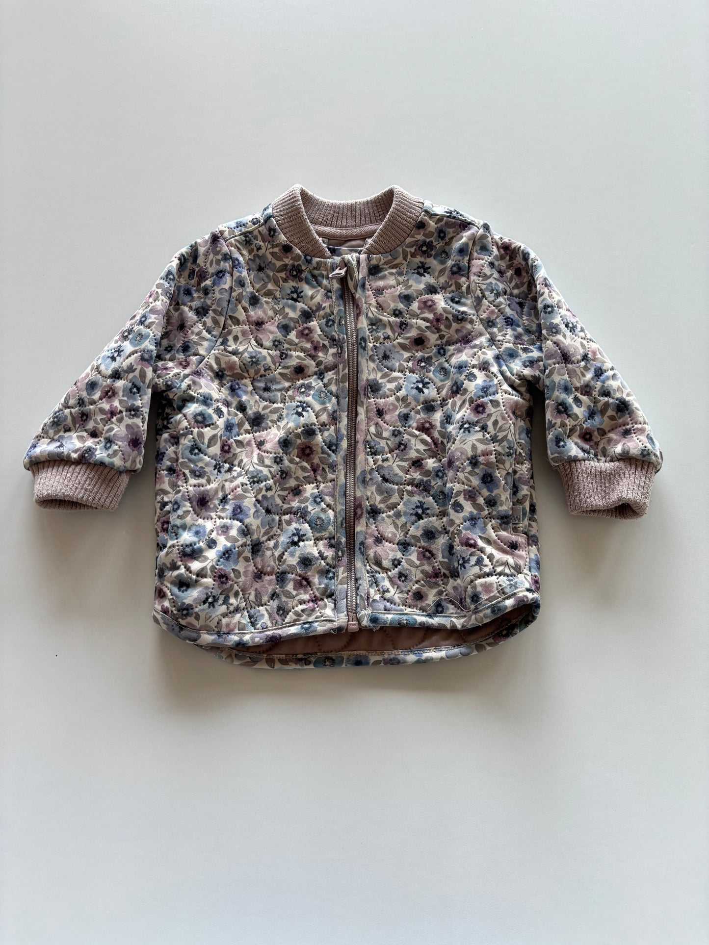 Blue & Mauve Floral Quilted Thermo Jacket