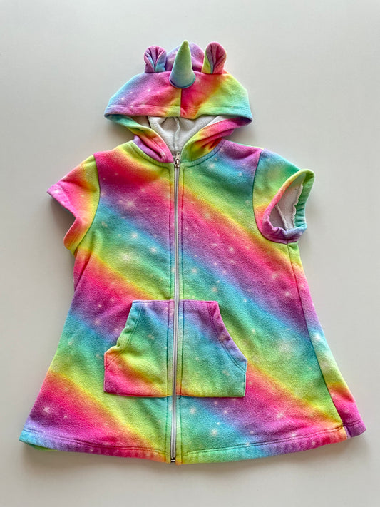 Rainbow Hooded Unicorn Zip Up