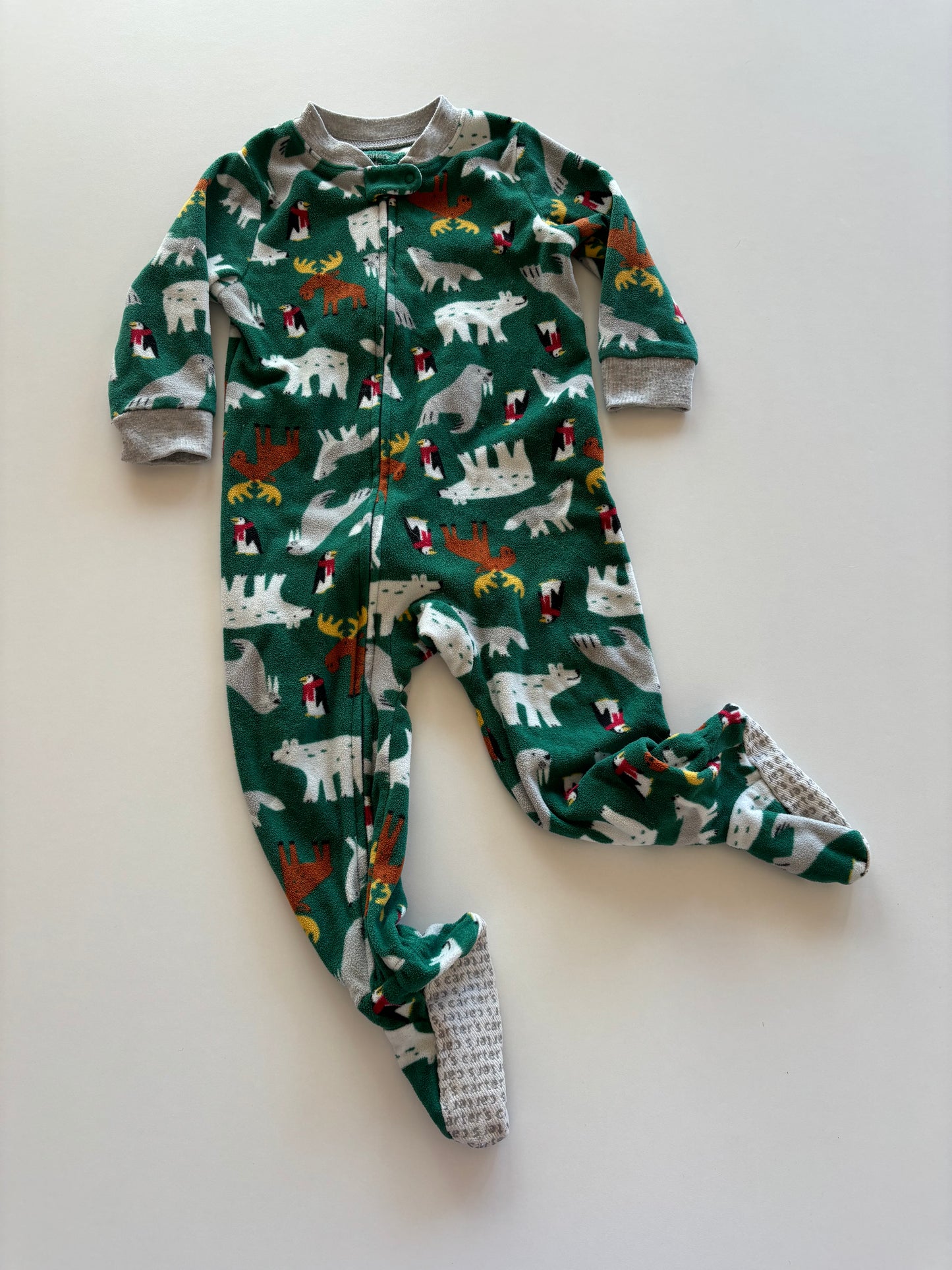 Green Tundra Critters Fleece Sleeper