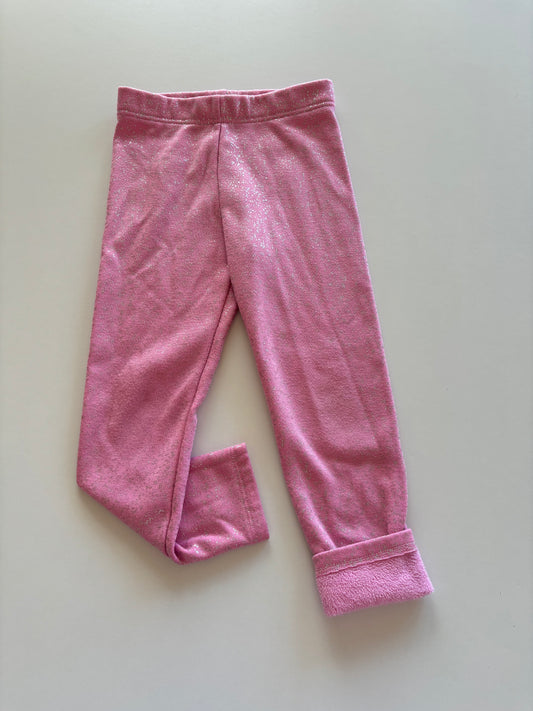 Pink & Silver Fleece Lined Leggings