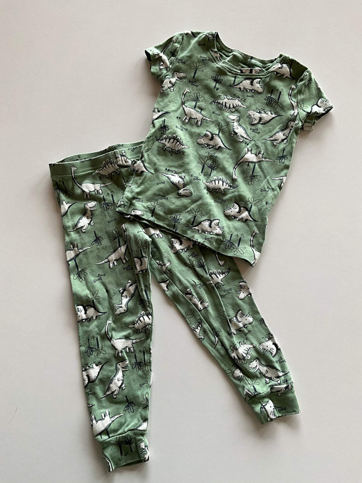 2pc Green Dinosaur Pajamas