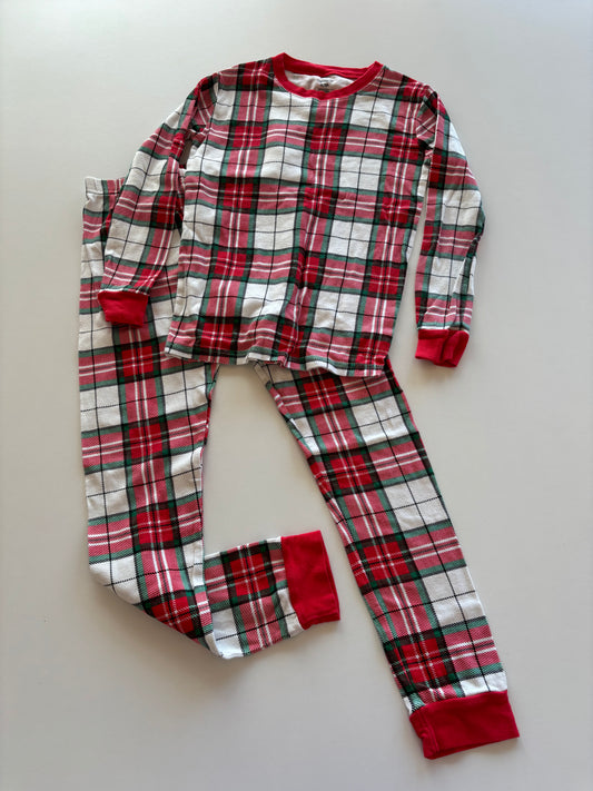2pc White Christmas Plaid Pajamas