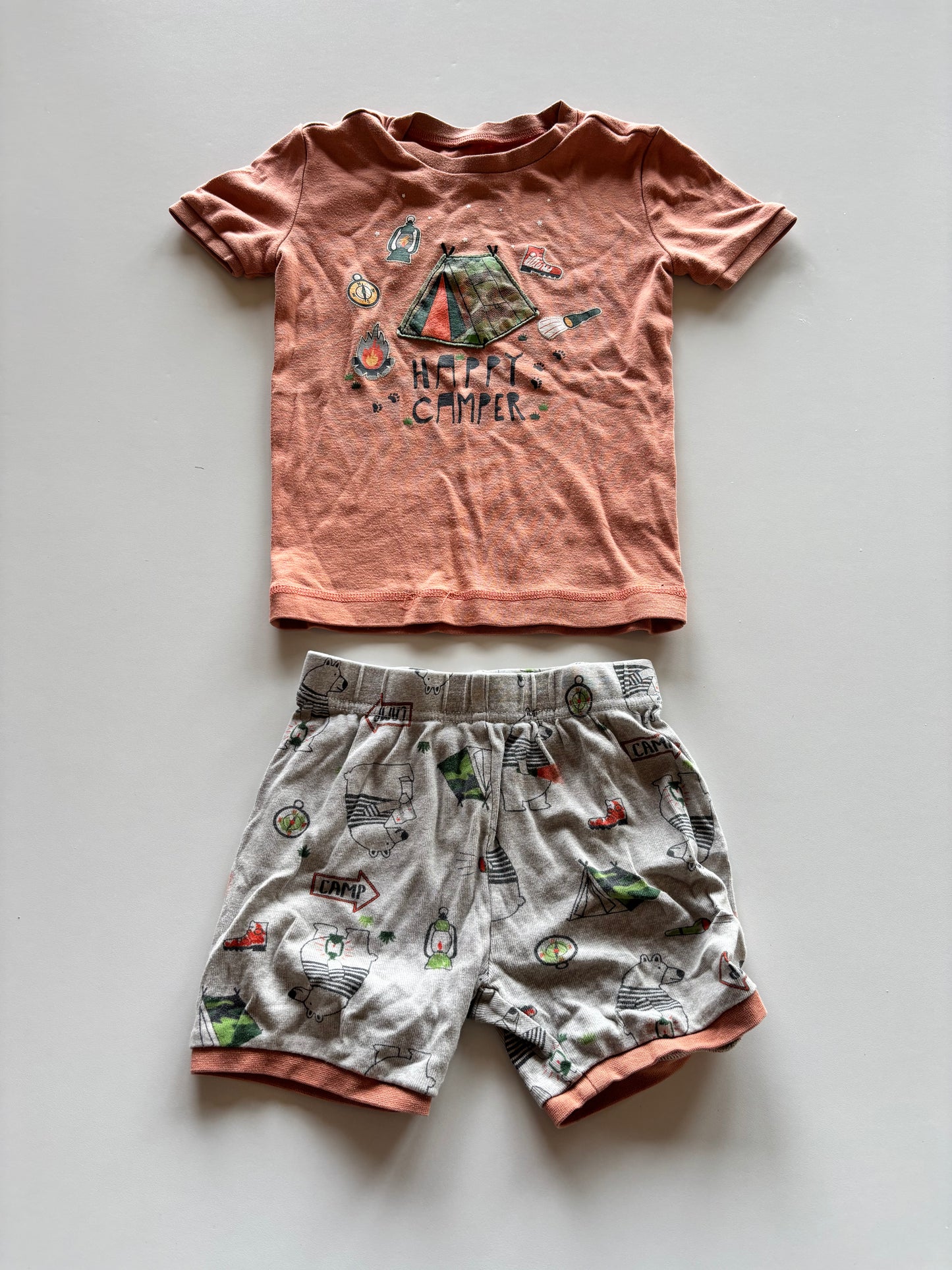 2pc Orange Happy Camper Pajamas