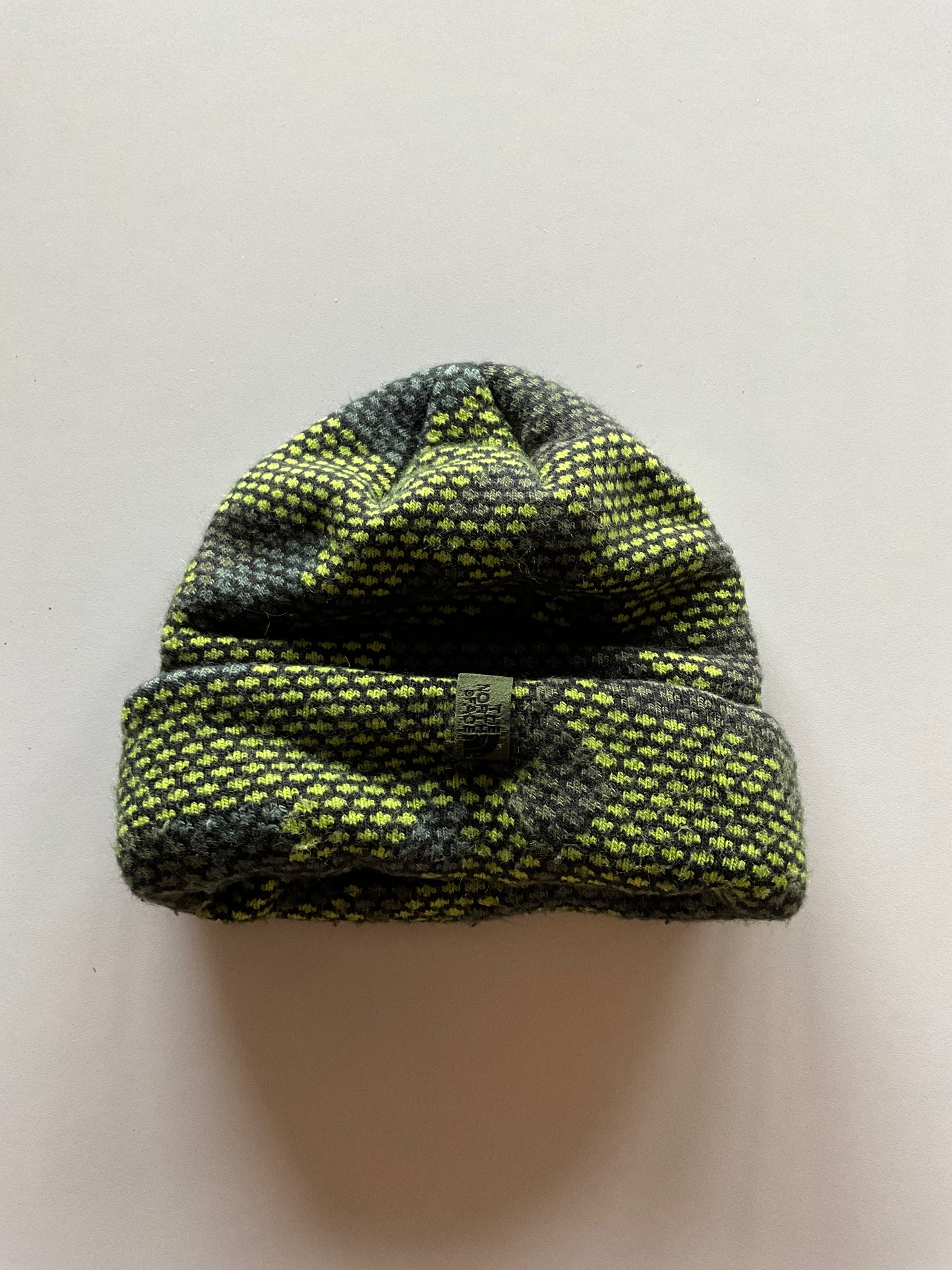 Green Patterned North Face Toque
