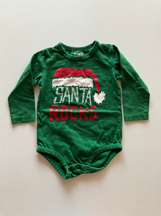 Green Santa Rocks Onesie