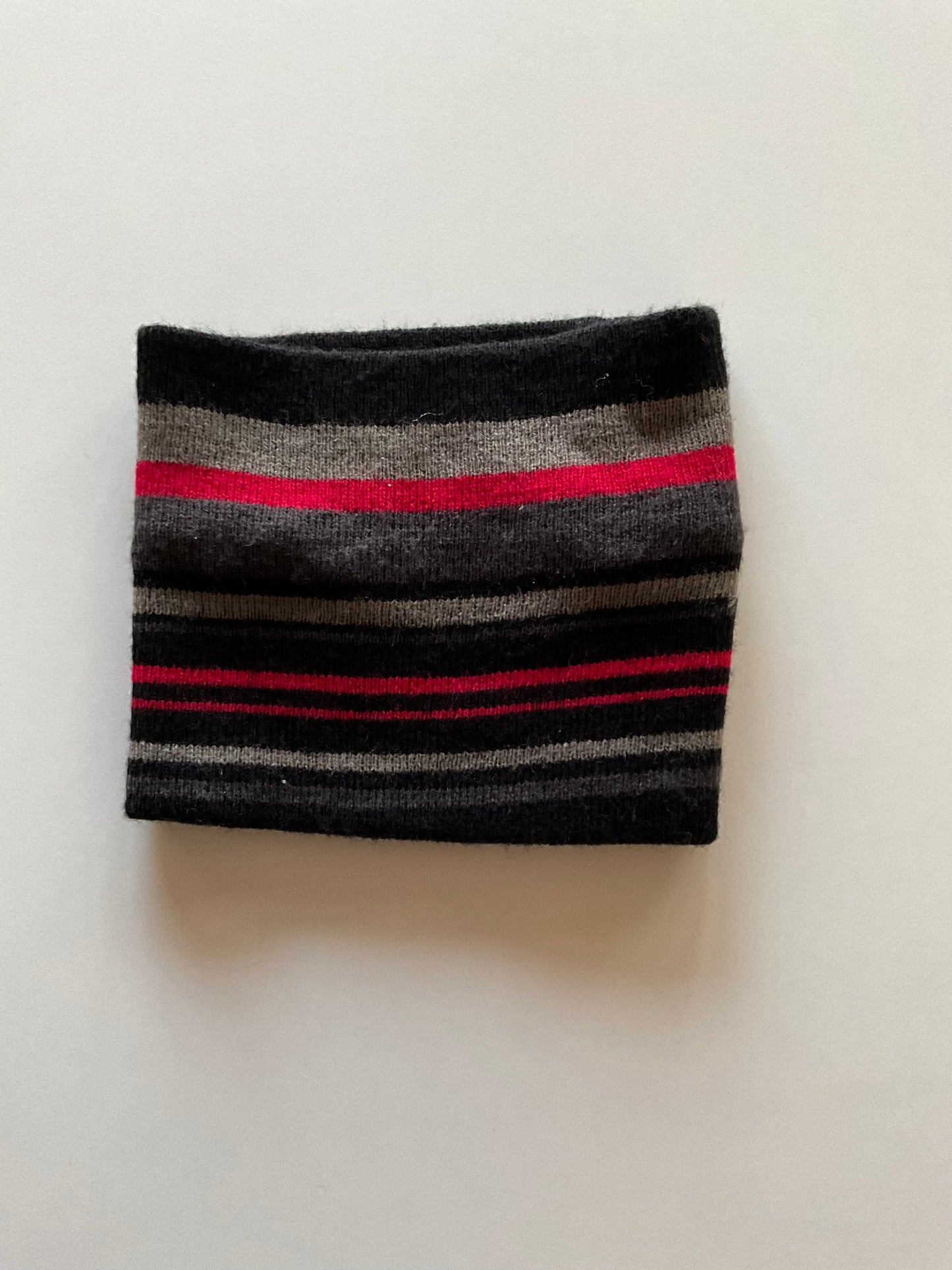 Black, Red, & Grey Striped Neckwarmer