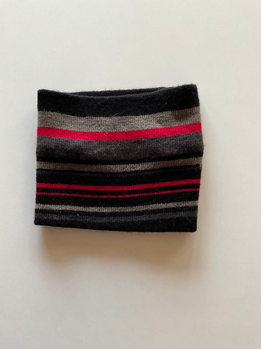 Black, Red, & Grey Striped Neckwarmer