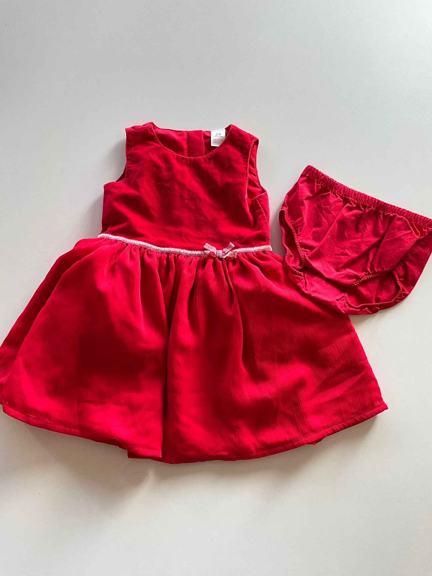 2pc Red Dress w/ Diaper Cover