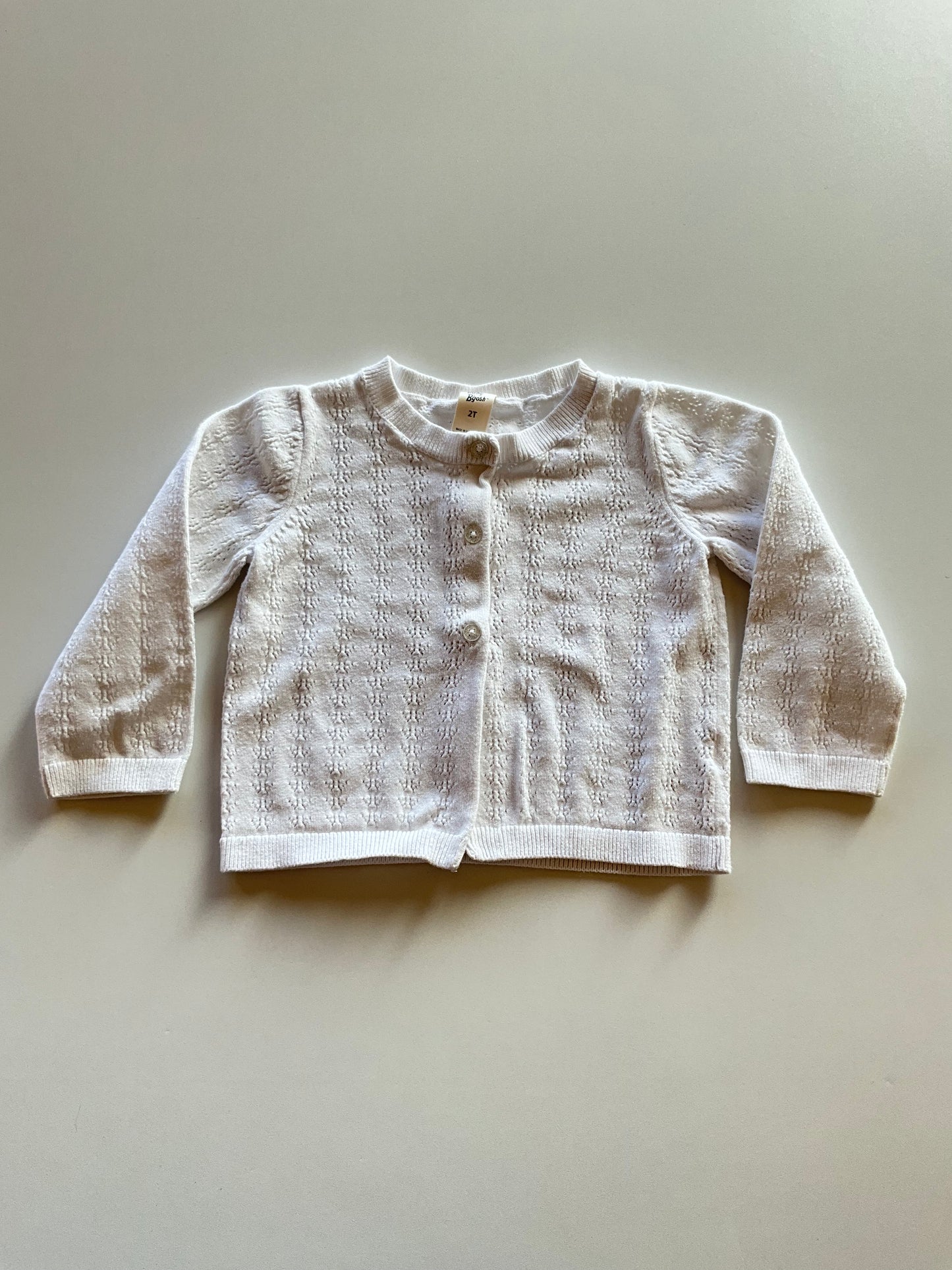 White Eyelet Cardigan