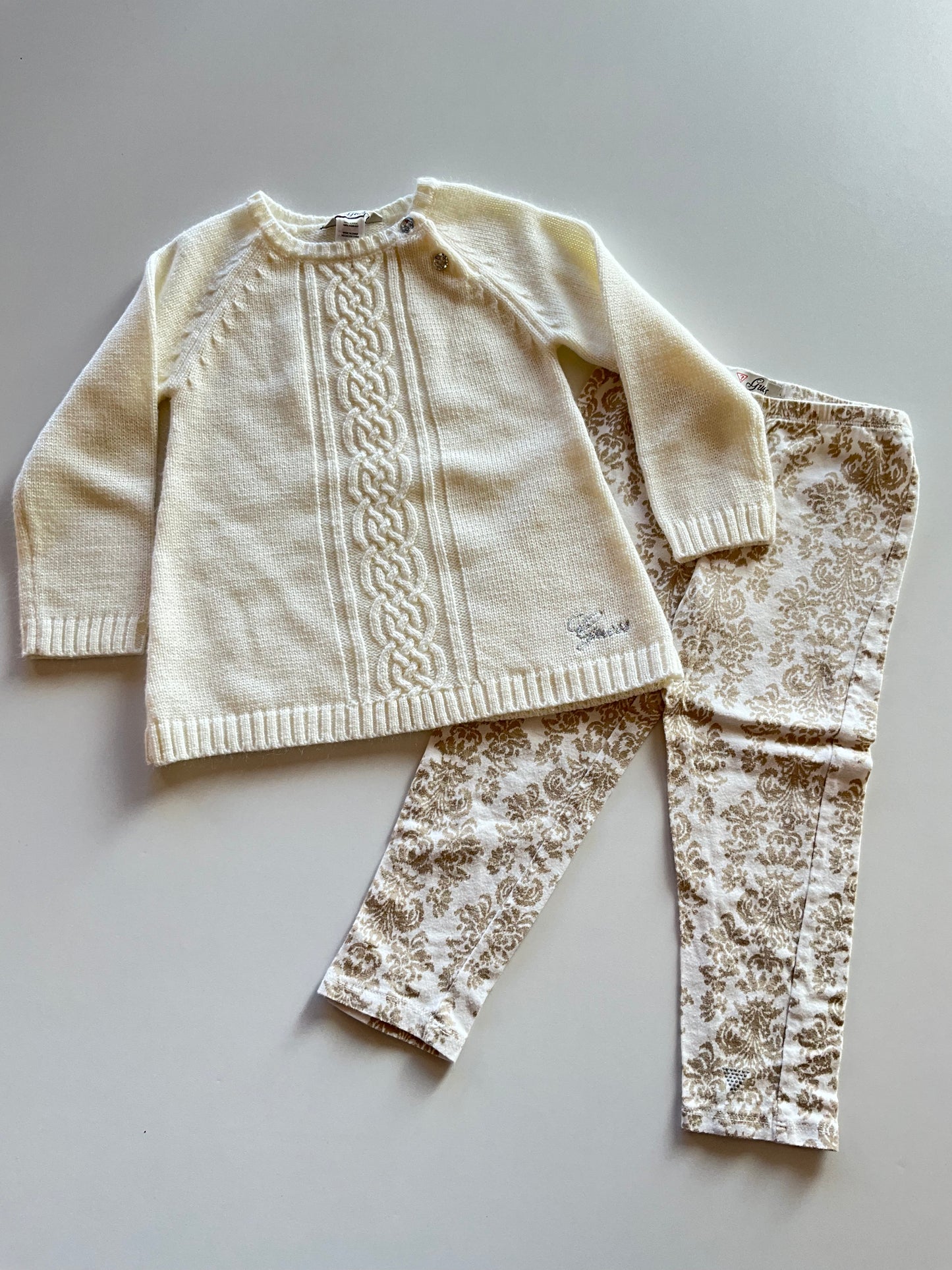 2pc Ivory & Gold Outfit
