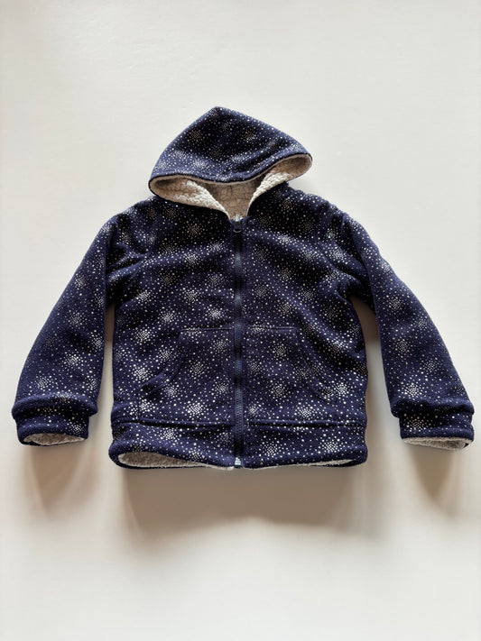 Thick Navy & Silver Zip Up Hoodie