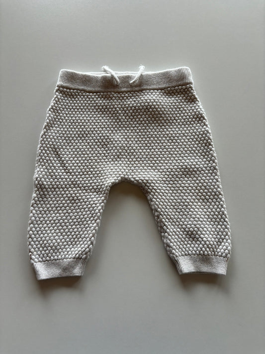 Textured Beige Melange Pants