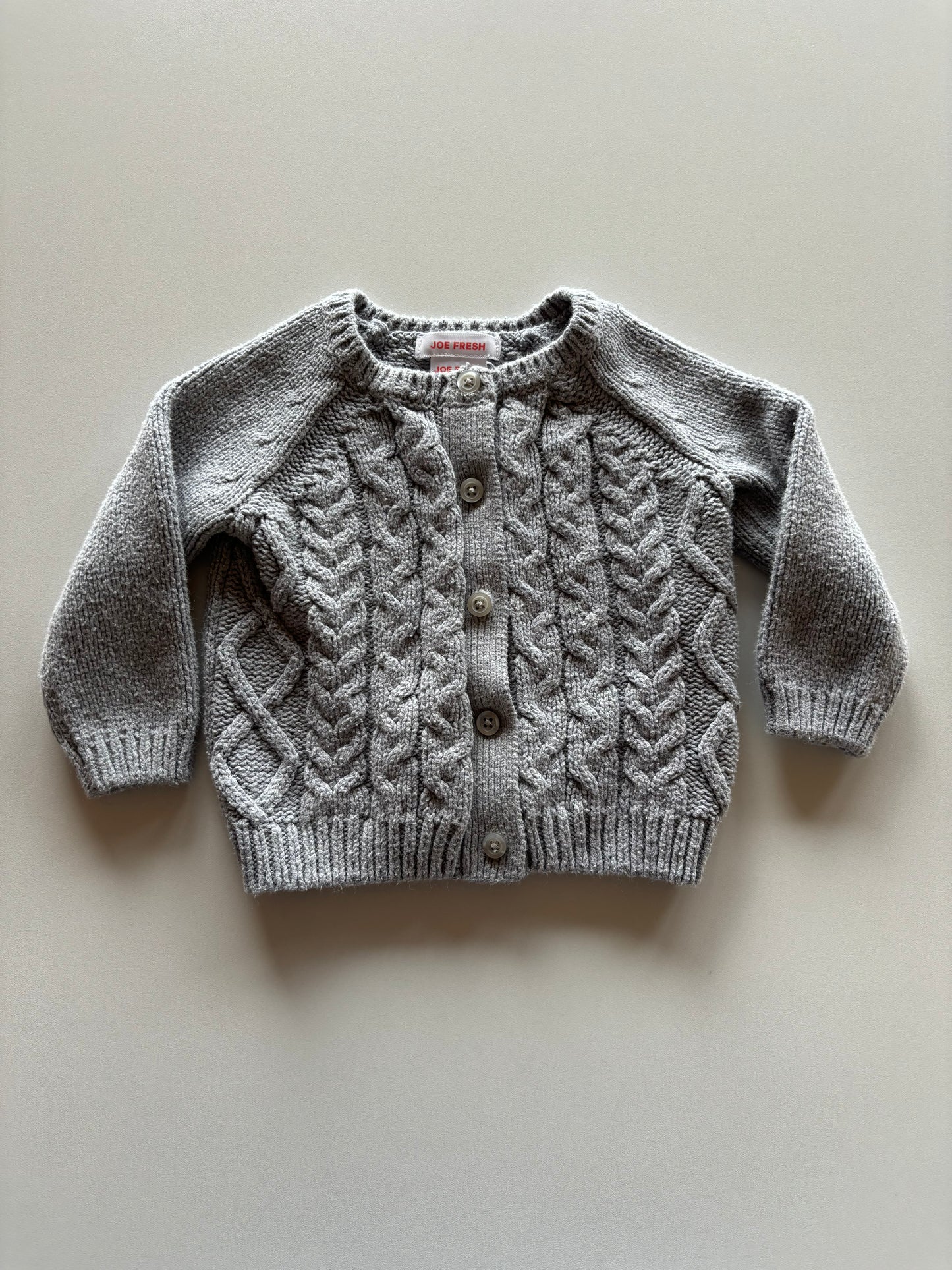 Grey Cable Knit Cardigan