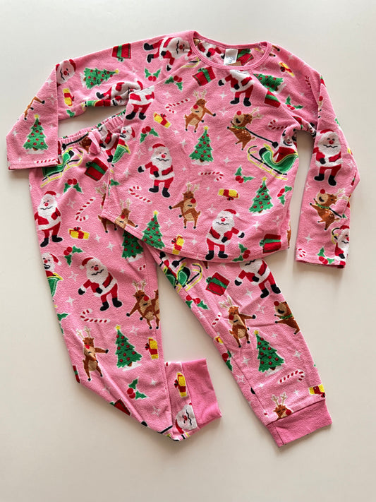 2pc Pink Fleece Christmas Pajamas