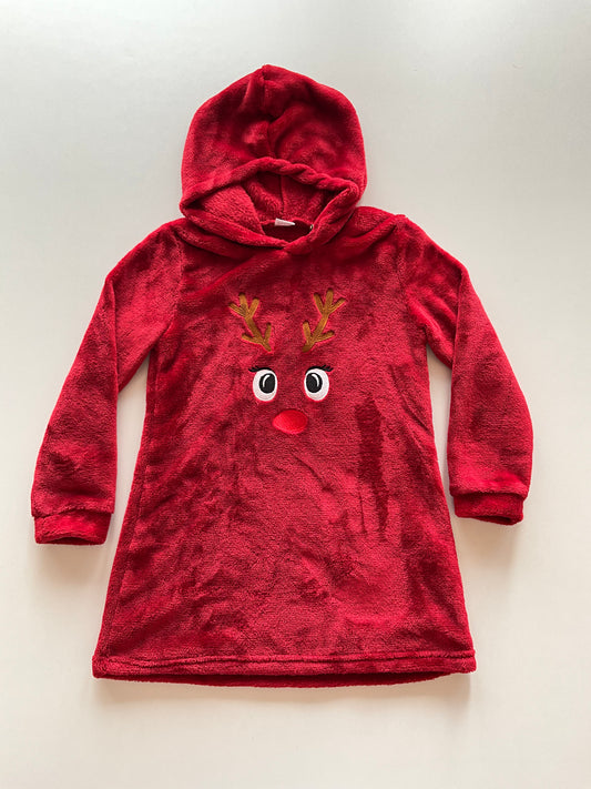 Fuzzy Red Reindeer Tunic Hoodie