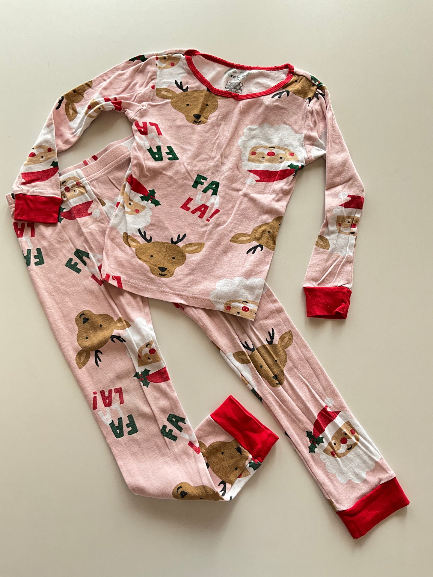 2pc Pink Santa Pajamas