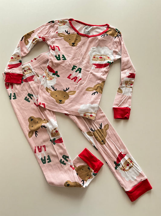 2pc Pink Santa Pajamas