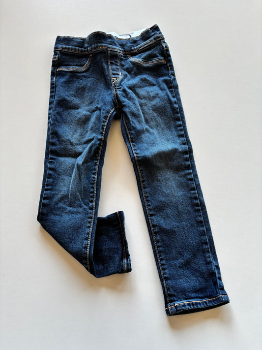 Dark Pull On Skinny Denim