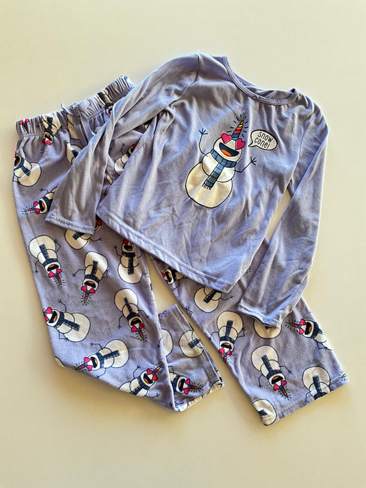 2pc Lilac Snowman Pajamas