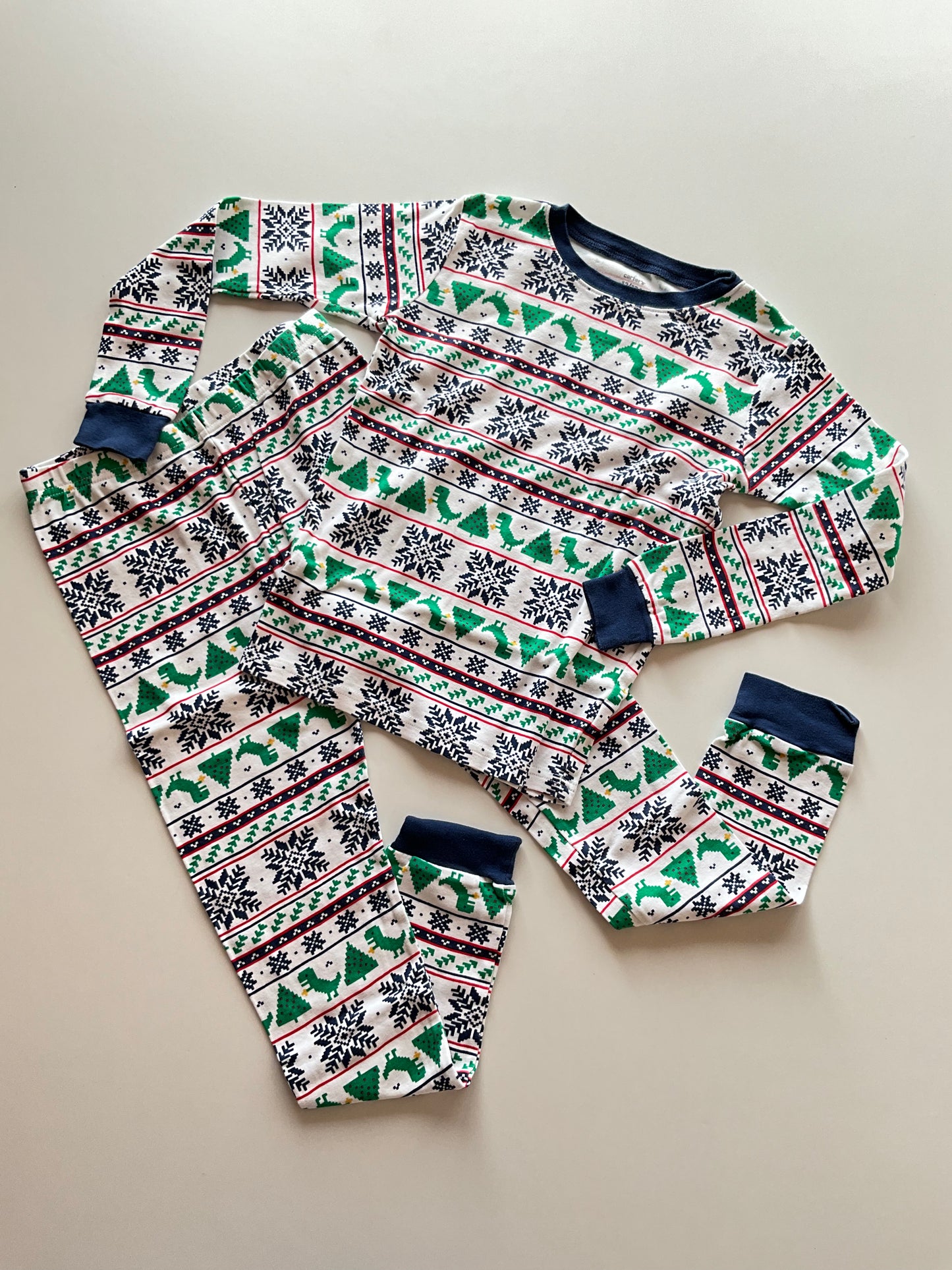 2pc Christmas Dinosaur Fairisle Pajamas