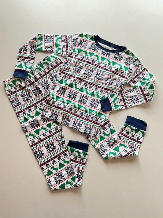 2pc Christmas Dinosaur Fairisle Pajamas
