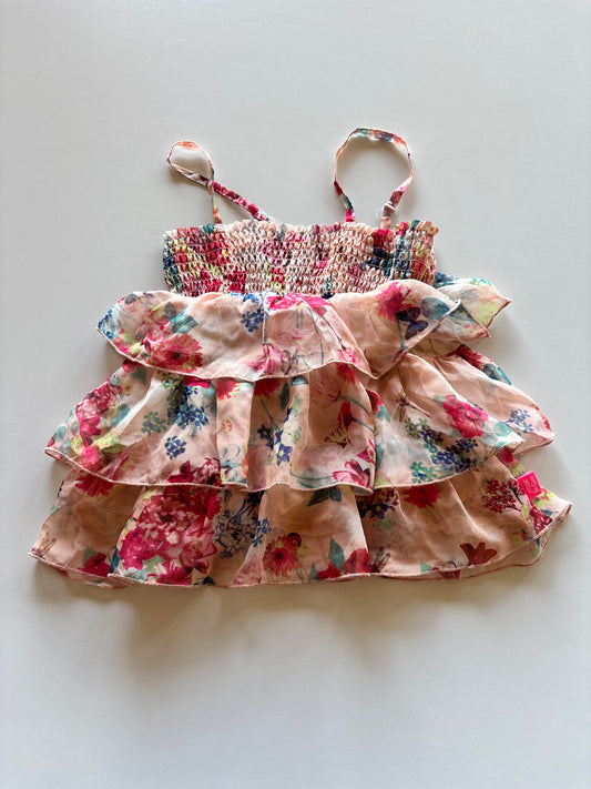 Blush Floral Tiered Tank