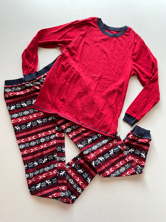 2pc Red Shirt & Fleece Fairisle Pant Pajamas