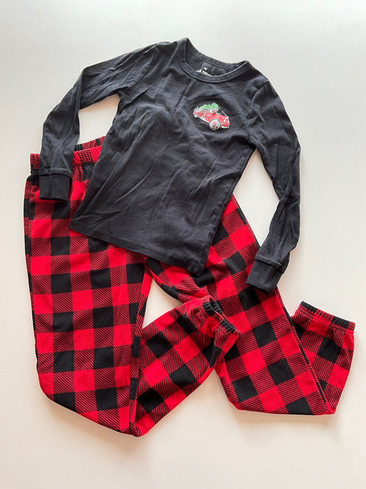 2pc Christmas Firetruck/Plaid Pajamas