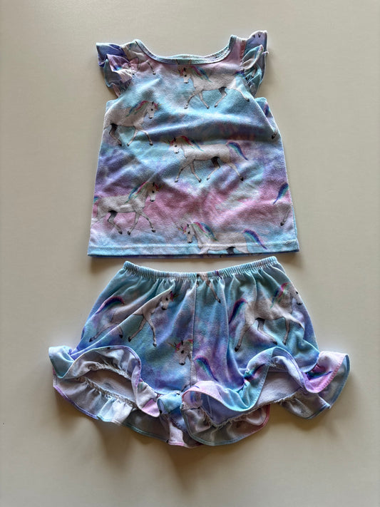 2pc Rainbow Unicorn Pajamas