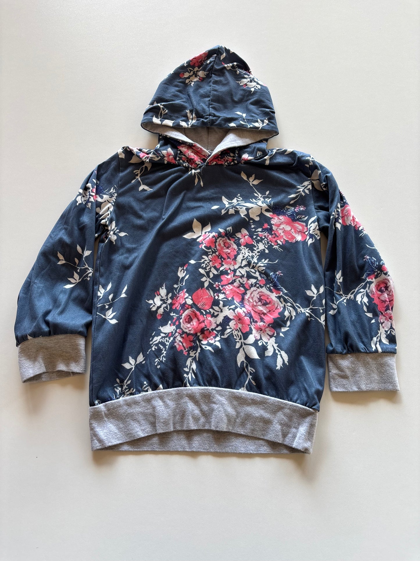 Blue Floral Hoodie