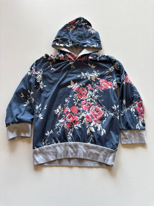 Blue Floral Hoodie
