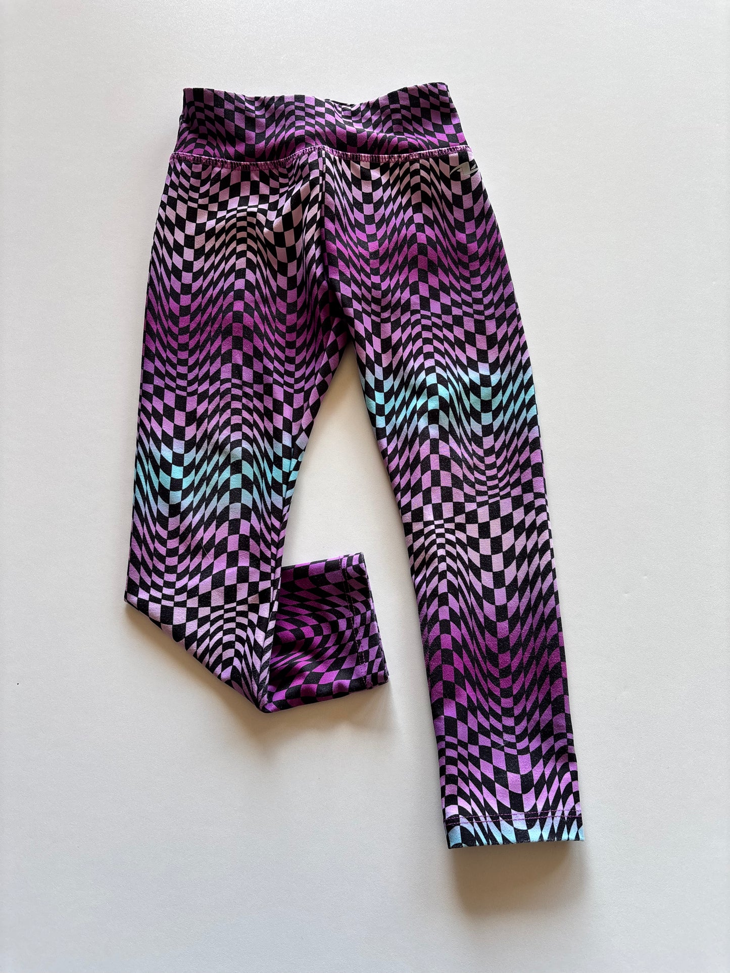 Purple Checkered Athletic Leggings