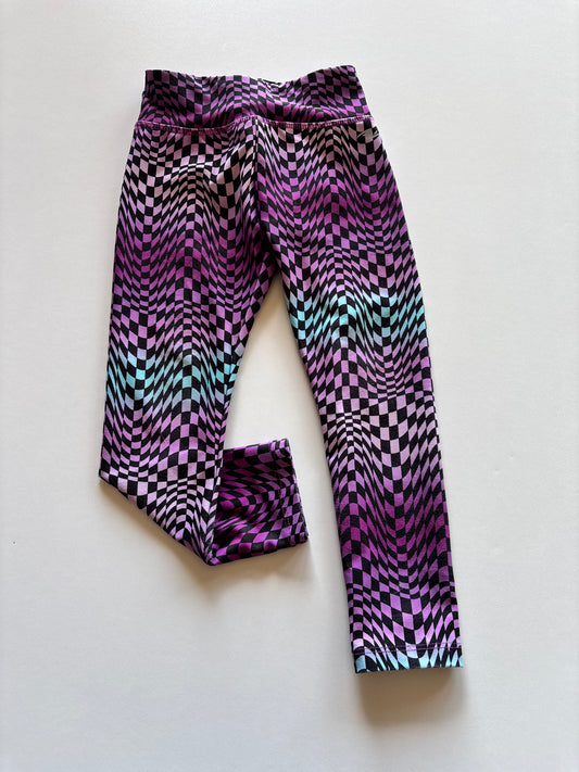 Purple Checkered Athletic Leggings
