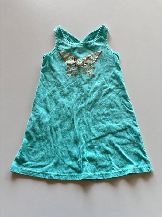Blue & Gold Butterfly Tank Dress