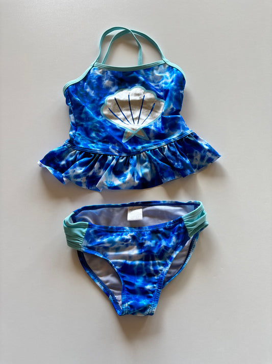 2pc Blue Tie Dye Swim Suit