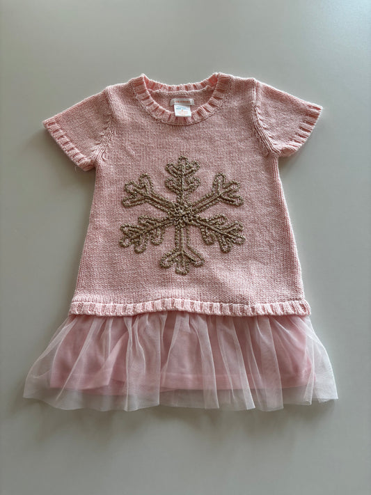 Pink & Gold Knit Snowflake Tunic