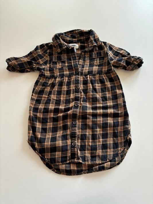 Black & Brown Plaid Flannel Dress