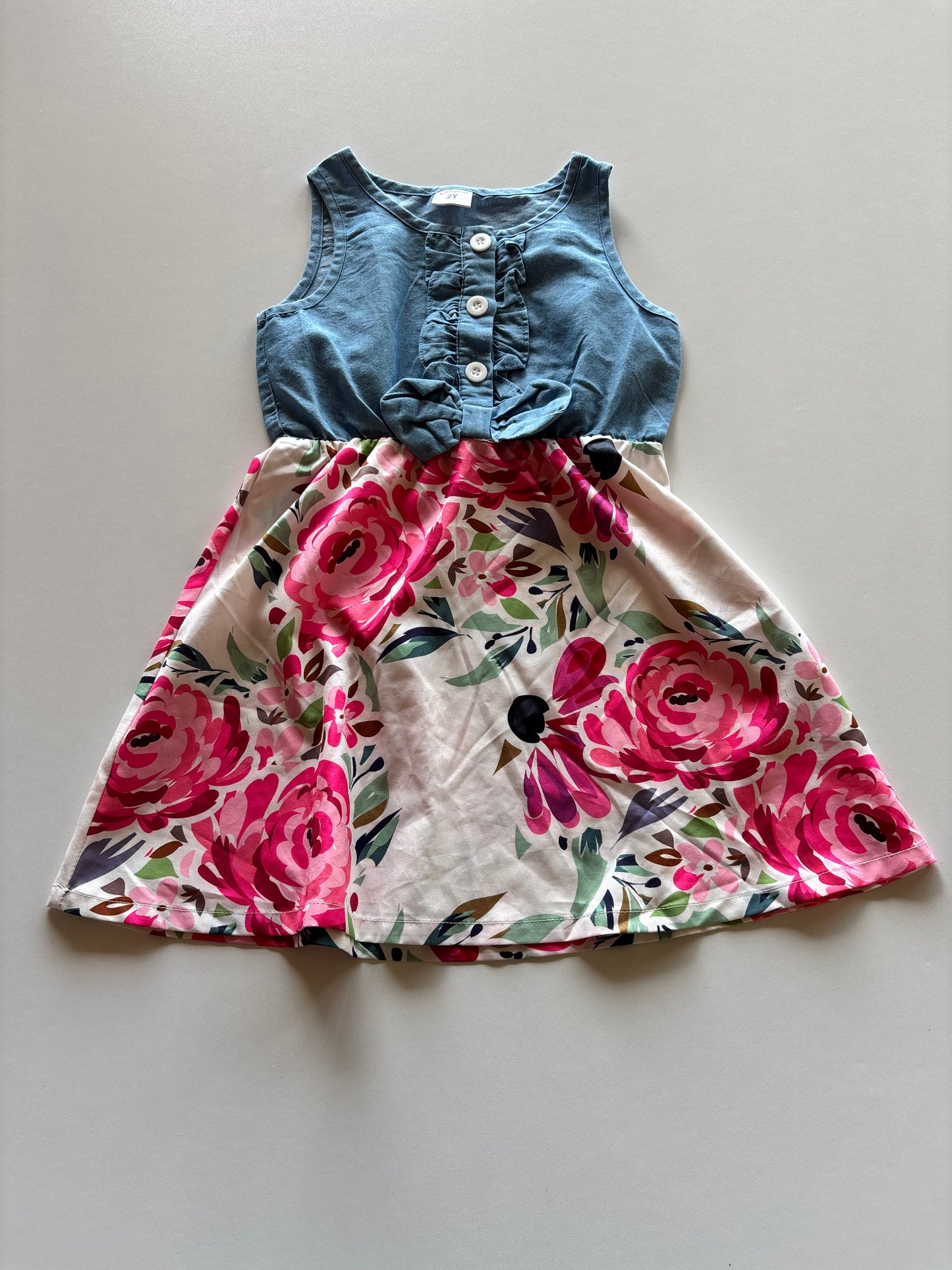 Chambray & Floral Dress