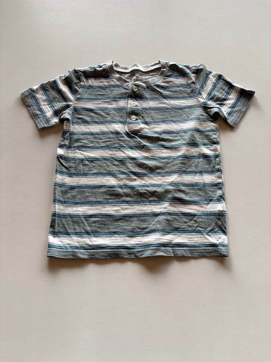 Blue & Green Striped Henley Tee