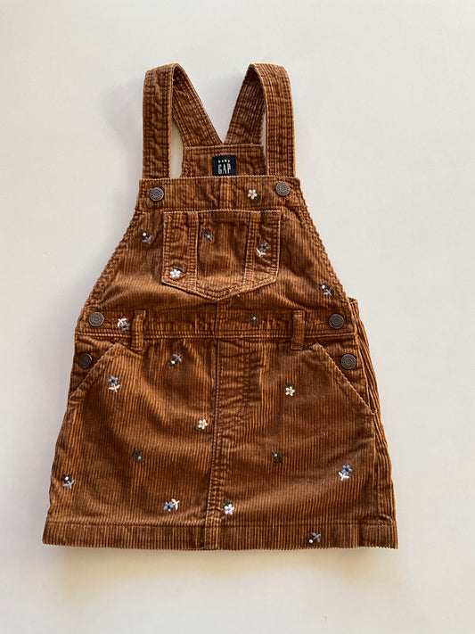 Brown Corduroy Overall Skirt