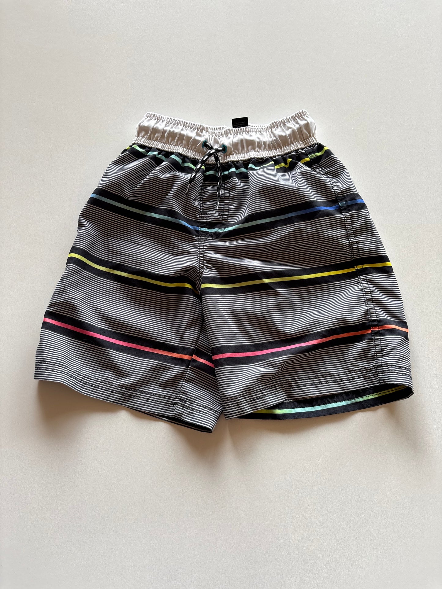 Rainbow Striped Swim Trunks