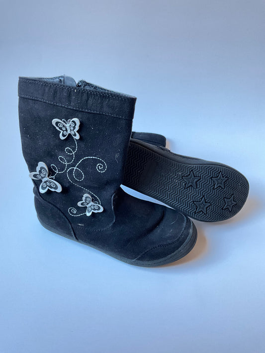 Black Suede Butterfly Boots