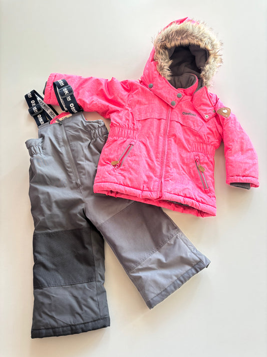 2pc Pink & Grey Snow Suit