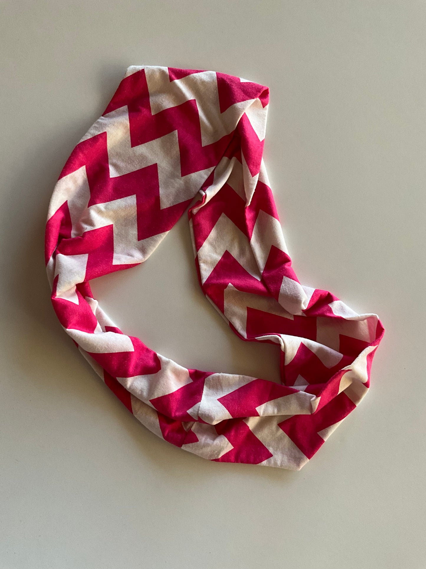 Pink & White ZigZag Infinity Scarf