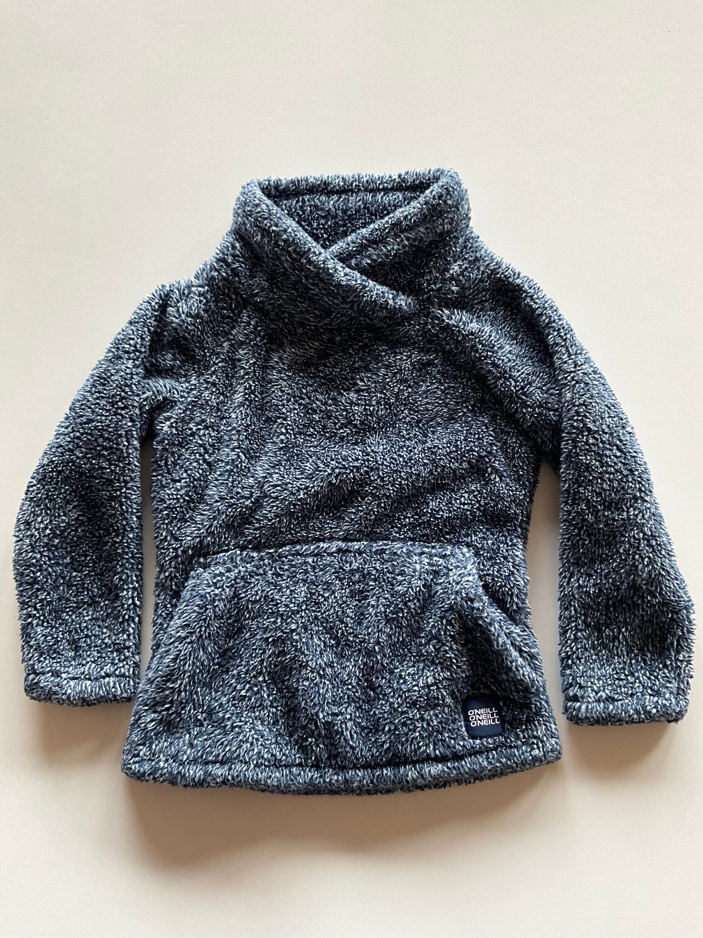 Navy Melange Cowl Neck Pullover